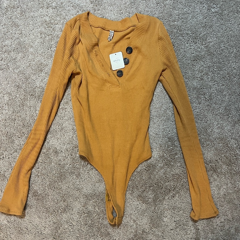 Free People Intimately Ribbed Bodysuit Size Small